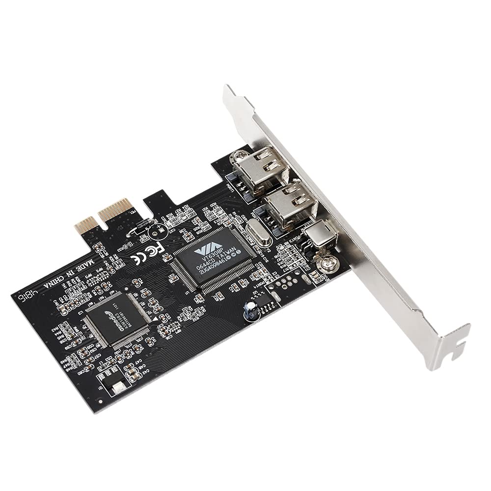 PCI-E 3 Ports 1394a 1394b Firewire Expansion Card PCI-Express Controller Card (2 * 6 + 1 * 4) for Desktop PC -Layfoo