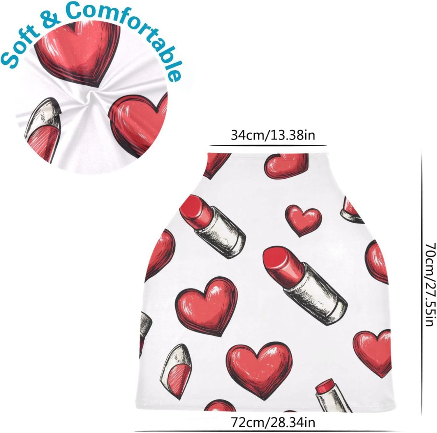 Lyeorm Lipstick and Hearts Car Seat Covers for Babies Breathable Nursing Breastfeeding Cover Multi-Use Infant Carseat Canopy and Stroller Cover for Boys Girls 4 61Tc5r33dOL. AC SL1500