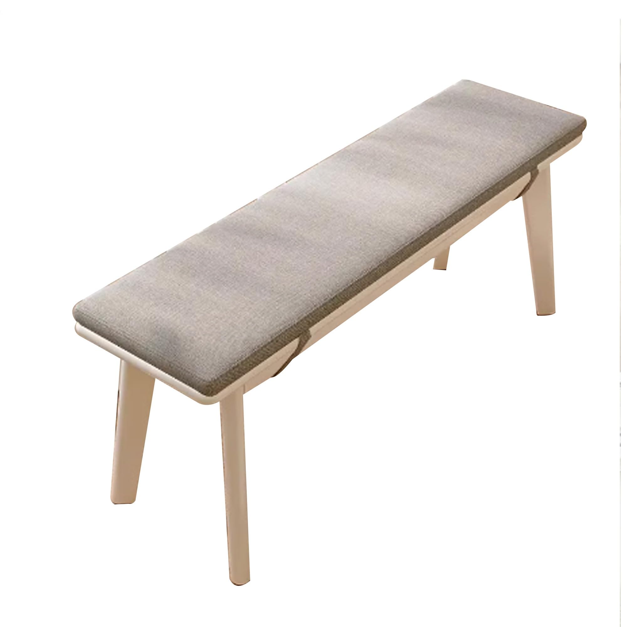 Panca da pranzo in legno di pelliccia, per camera da letto, interni, tavolo da pranzo, ingresso in fattoria, panca stretta imbottita per soggiorno, sala da pranzo e corridoio (bianco150 cm