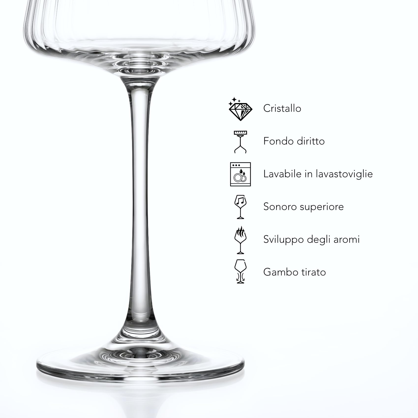 Calici Spritz Aperol, 4pz, 46cl, in cristallo, resistente, Aperitivo, Cocktail