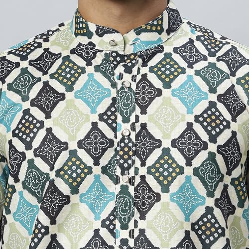 Image of GLOBALRANG Men's Cotton Regular Festive Printed Long Kurta