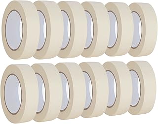 Lazybug studio Masking Tape 1 inch 12 Pack, Adhesive Painting Tape Bulk ...