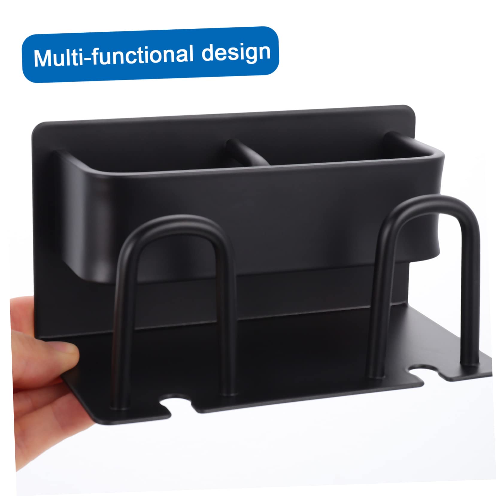 Zahnbürsten Wandorganizer aus Aluminium in Schwarz mit Stabiler Aufbewahrung für Zahnbürsten Mundbecher und Zahnpasta für Badezimmer und Dusche