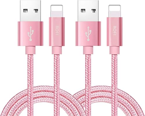 Miniatura 9 de RoFI Cable de teléfono compatible, [2 unidades] de nailon trenzado de carga rápida de 4 pies para teléfono X 8 8 Plus 7 7 Plus 6s 6s Plus 6 6 Plus 5