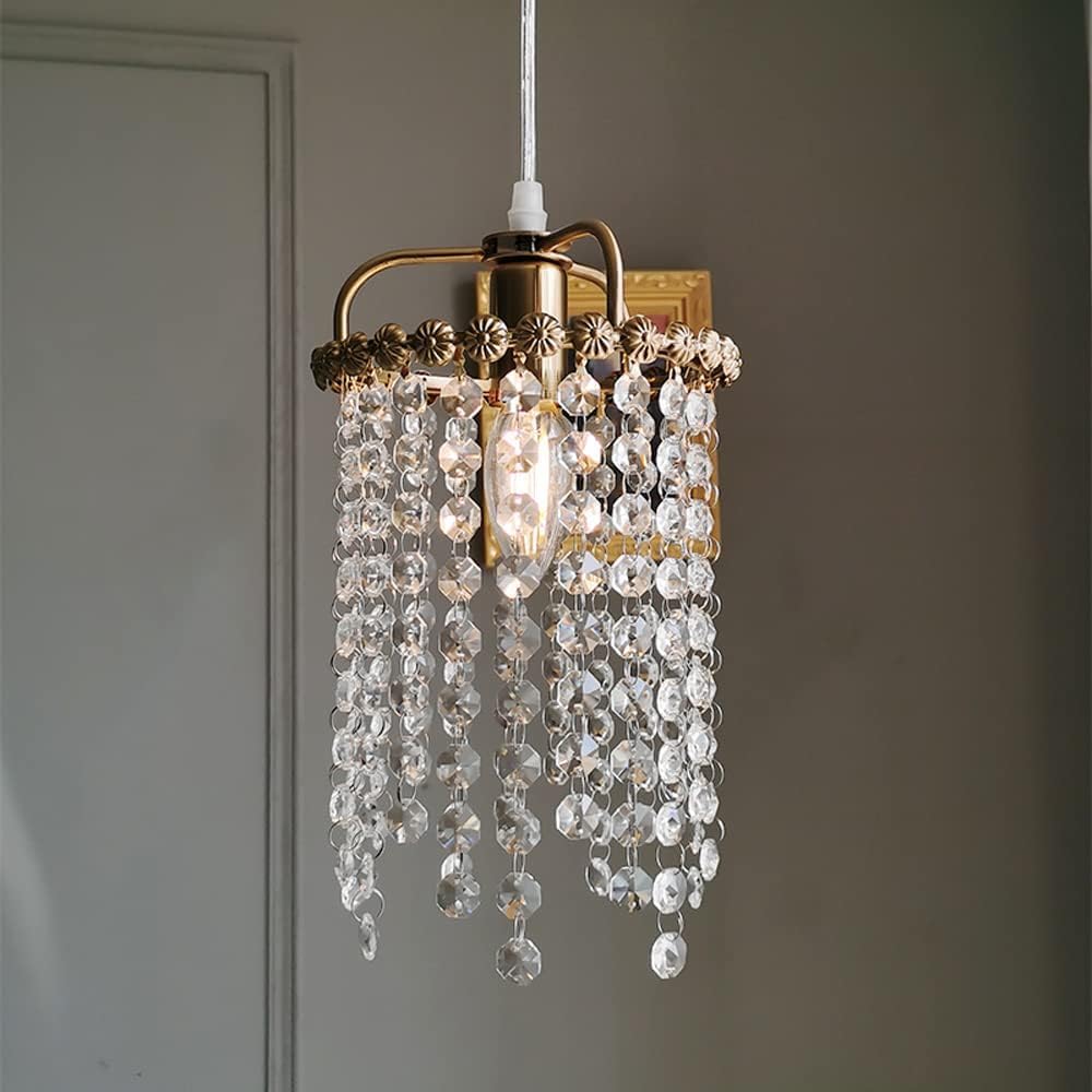Luminaire suspendu de plafond luxe cristal et métal noir ajustable