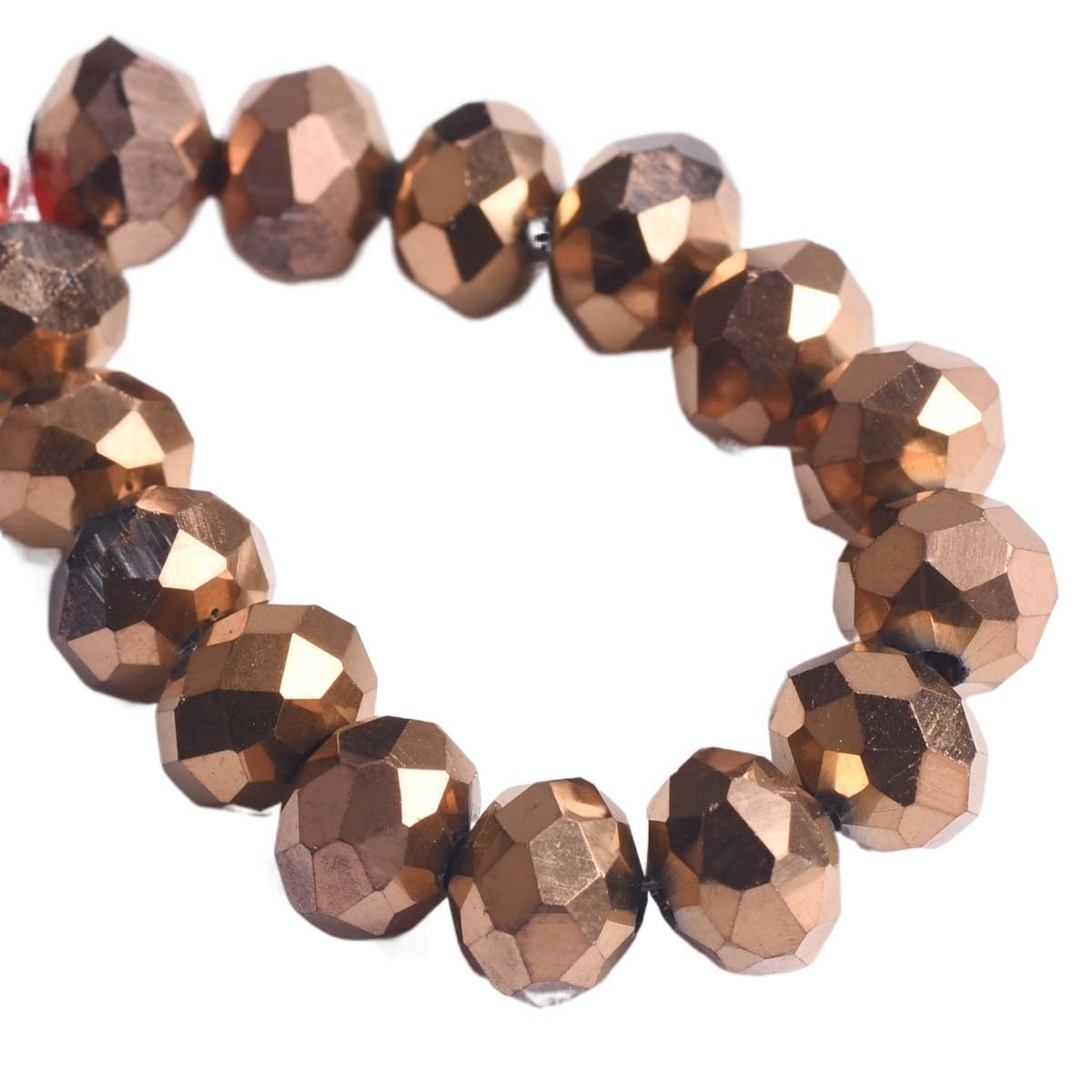 JINFEUGE Faceted Crystal Glass 3.0Mm 4Mm 6Mm 8Mm 10Mm 12Mm 14Mm 16Mm 18Mm Loose Spacer Beads,for Jewelry Making/Bronze/10 * 7Mm 20Pcs