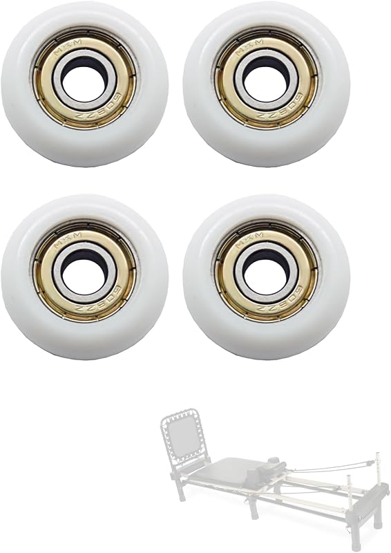 4 Pcs Replacement Roller Wheels Fits for Aero Pilates Reformer Machines Quiet and Smooth Glide