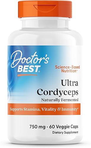 Doctor's Best Ultra Cordyceps sin OMG, vegano, sin gluten, sin soja, 60 cápsulas vegetales