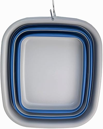 Miniatura 4 de SAMMART Tina de lavado de plástico plegable de 15L (3.9 galones), bañera plegable, lavabo portátil, ahorro de espacio, fácil almacenamiento