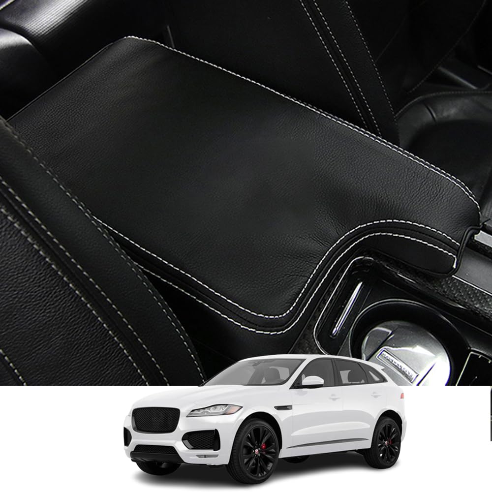 Kakash Custom Interior Accessories for F-PACE F PACE 2017 2018 2019 2020 Leather Center Console Cover Armrest Pad
