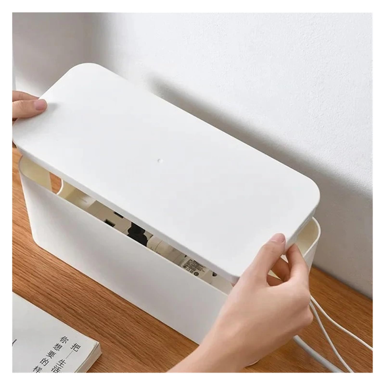 HIZON Caja de Almacenamiento de Cables, Placa de alimentación, gestión de Cables, Tira de Enchufe, Caja for Cables, Cargador, Organizador de Enchufe, contenedor de Red(L2)