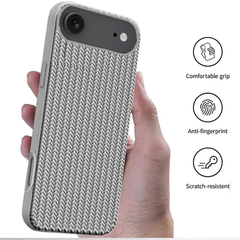 Image of Compatible with iPhone 17 Air | Premium Textured Microfiber Candy Protective Case | Shock-Absorbing Back Cover with Enhanced Camera Guard (Gray)