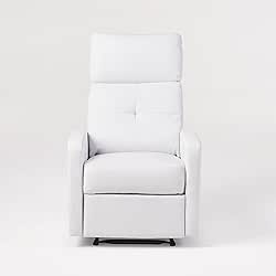 Christopher Knight Home Samedi PU Recliner, White 26.25D x 37.25W