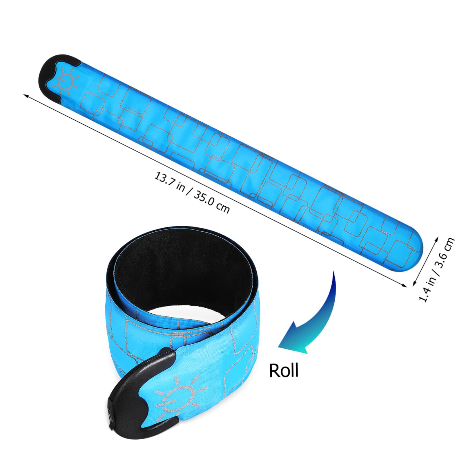 Mipcase 4 Pièces Papa Cercle Voyant de Charge Boutons de Couvercle de Pot Poubelle Rochet Brassard LED Rechargeable Bracelet LED réfléchissant Bracelets de Claque brassards pour Courir PVC