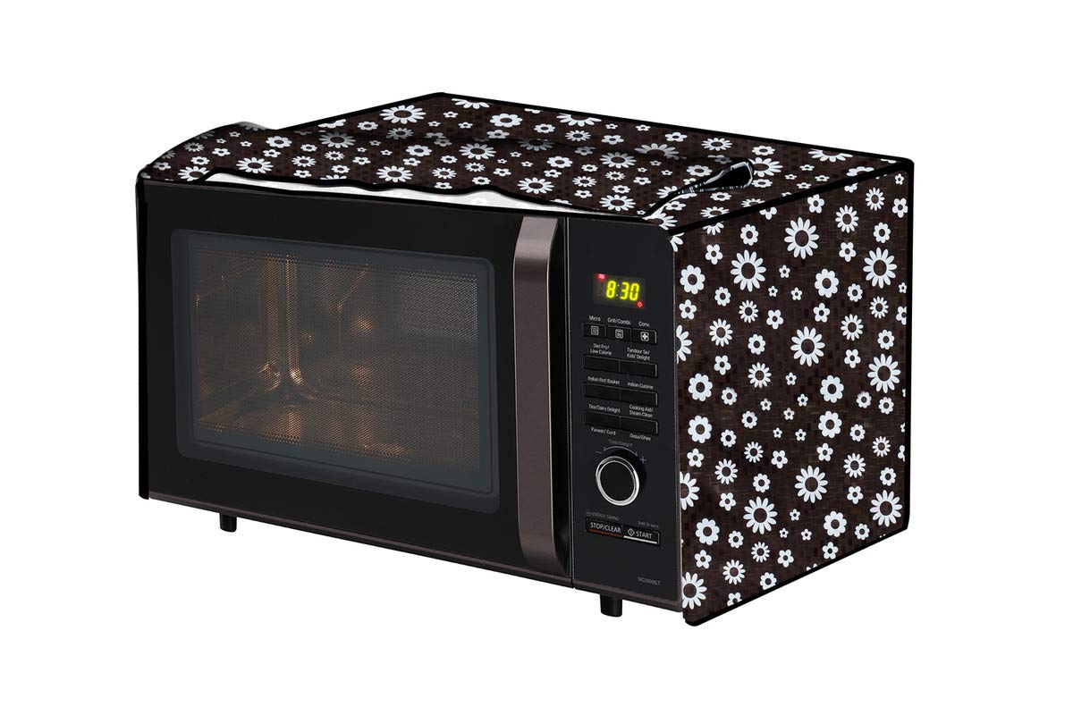 The Furnishing Tree Microwave Oven Cover for Samsung 23 L Solo MS23F301TAK/TL Floral Pattern White