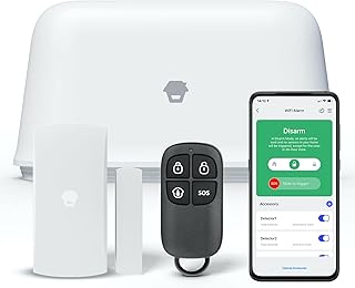 Chuango OV-300 - Smart WiFi Alarm System, kabelloses Haussicherheitssystem mit Basisstation, 97 db, Tür-/ Fenstersensor und handlicher Fernbedienung