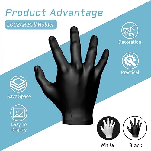 Miniatura 5 de LOCZAR Soporte de baloncesto, soporte de bola de escultura de mano, soporte de pared para decoración artística, estante de almacenamiento de