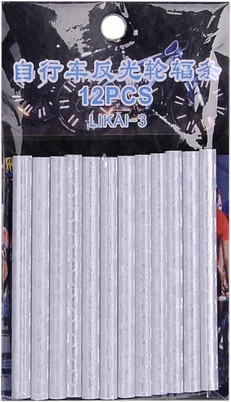 12PCS 7.5cm Bicycle Wheel Spoke Reflective Strips, MTB DIY Cycling Decal Kit