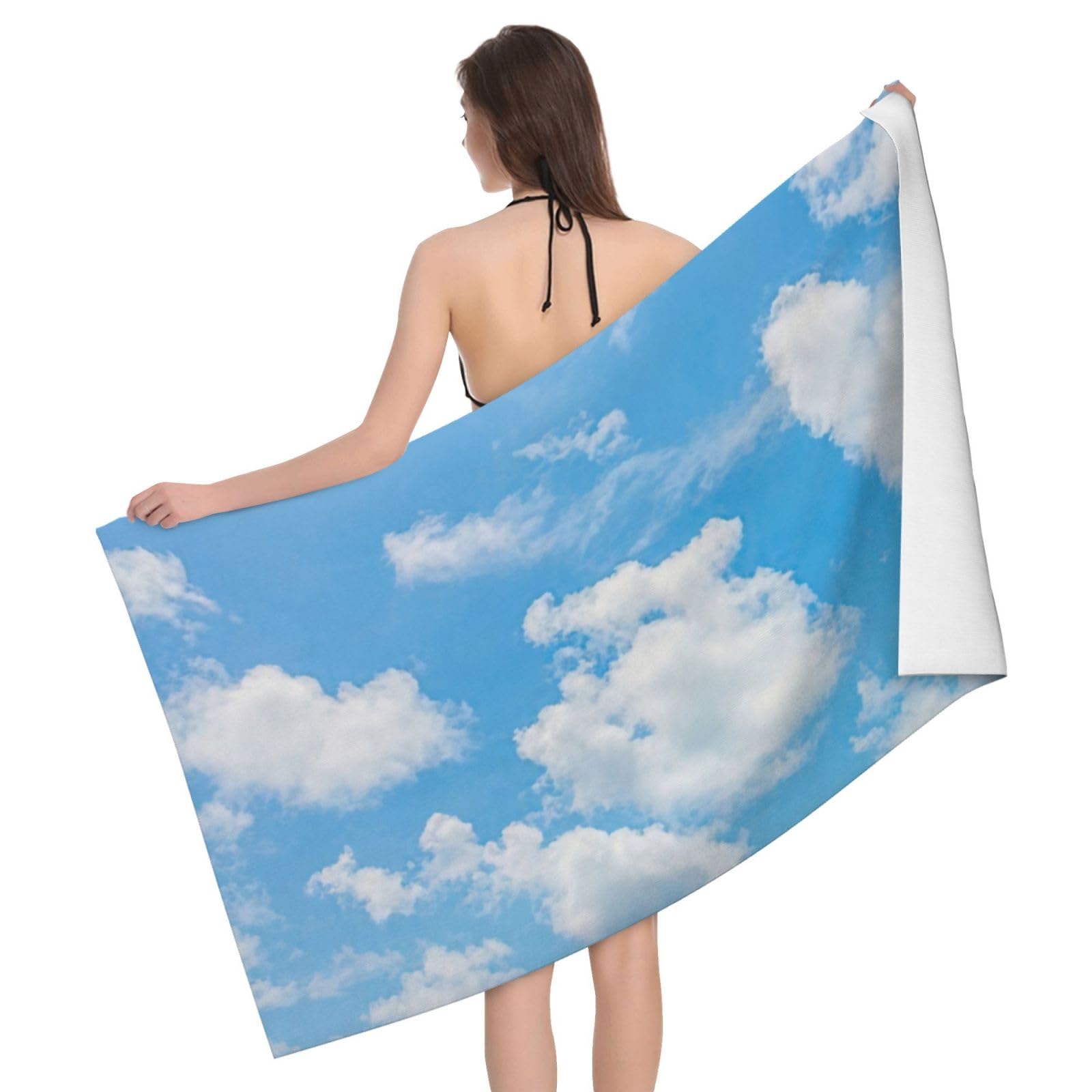 Nuage bleu serviette microfibre sans sable pour le camping et les activités outdoor