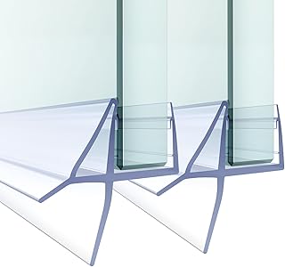 Shower Door Bottom Seal, 2 PCS 3/8" x 36" Shower Door Sweep for 3/8 Inch Glass, Frameless Glass Door Seal Strip,Stop Shower Leaks and Create a Water Barrier (10MM)