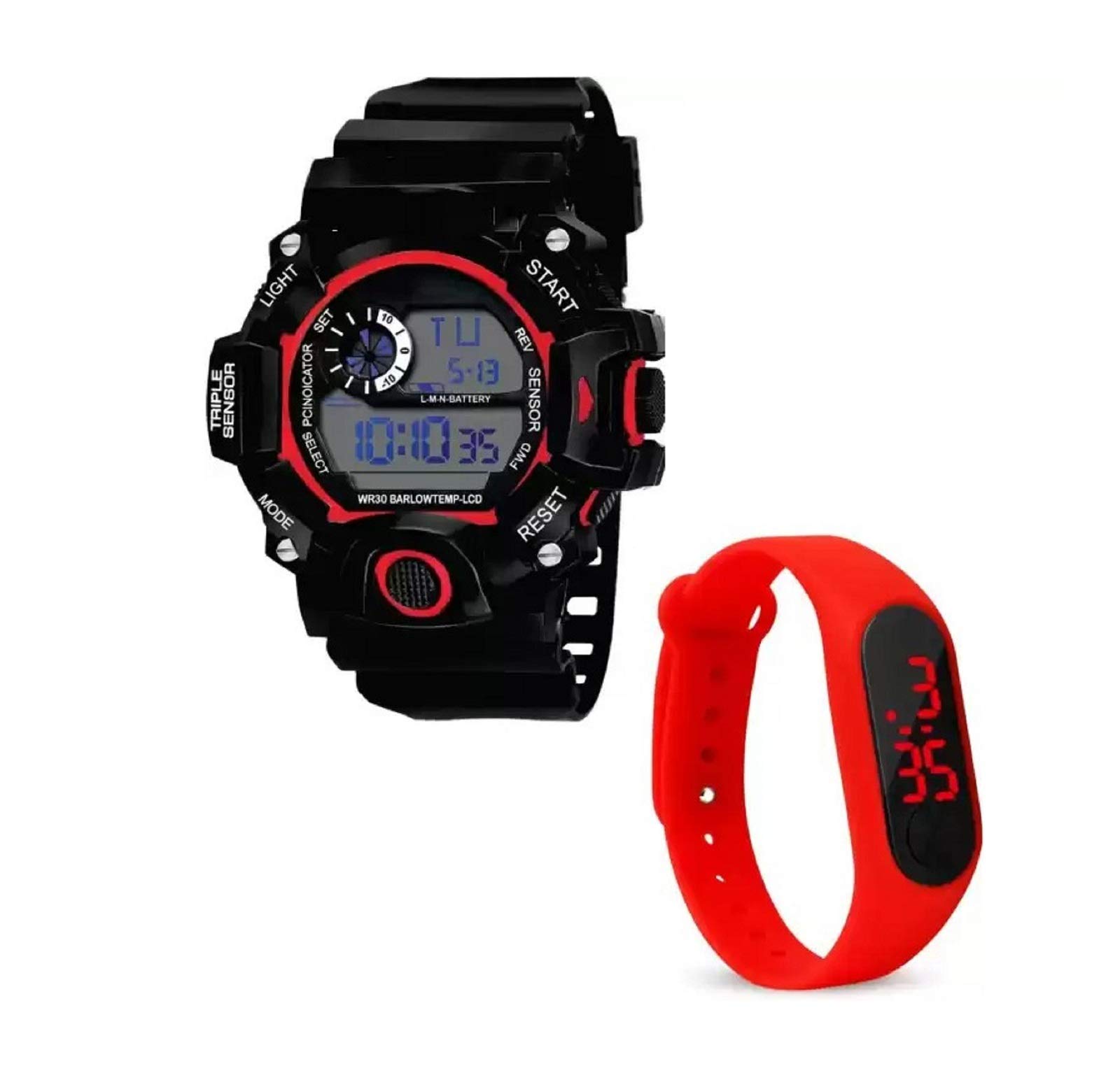 sba prime Digital Multicolored Sports & Led Watch for Men & Boys.(Pack-2) (Red) (B08CSWJ9CB) Amazon Price History, Amazon Price Tracker