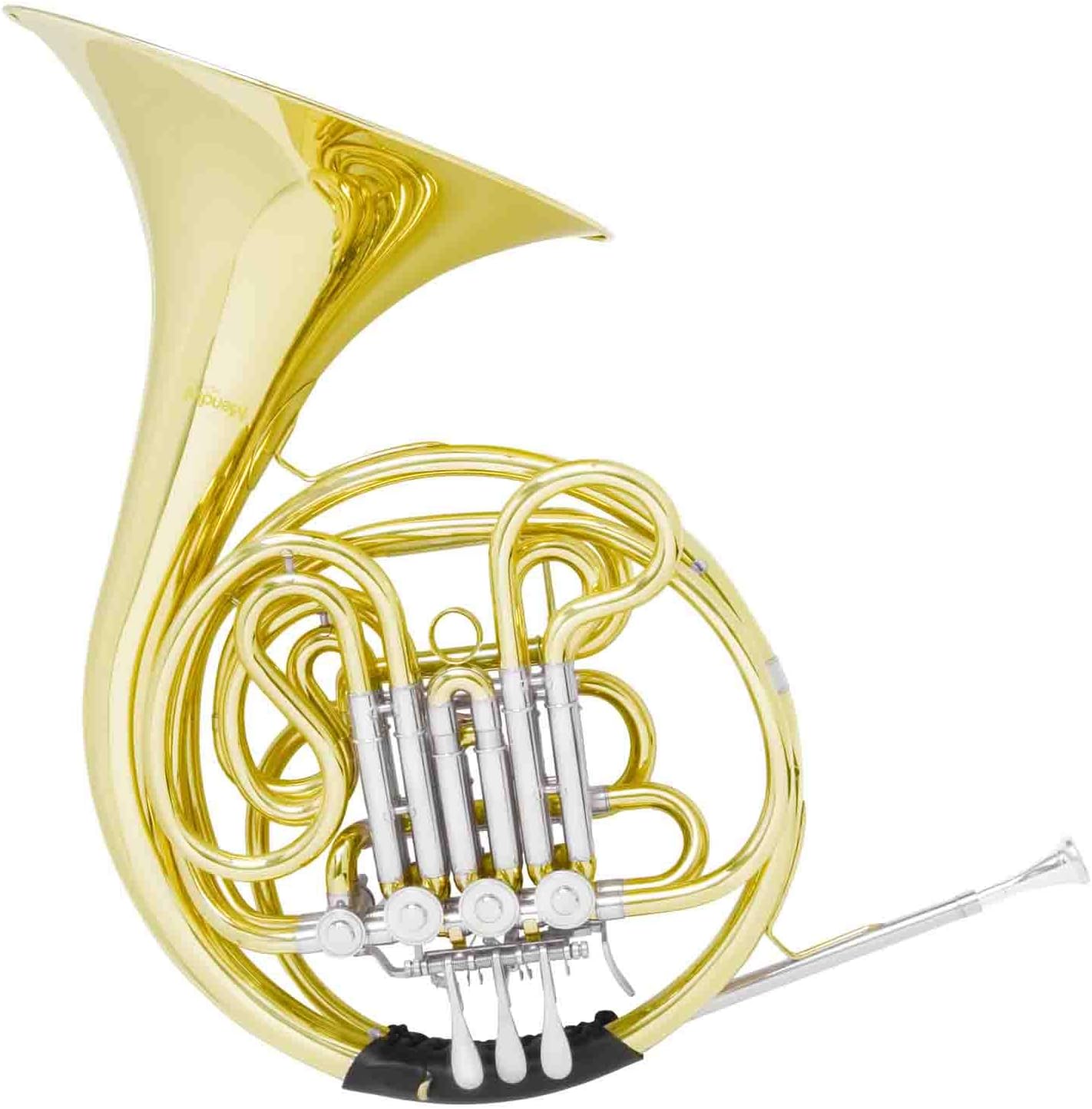 Mendini by Cecilio Double French Horn F/Bb With Solid Rotors String Lever Action, Lacquered Yellow Brass French Horn for Beginners, Students, and School Bands (Gold) : Musical Instruments