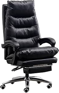 Chefsessel Aus Echtleder Mit Fußstütze - Ergonomischer Bürostuhl Verstellbar Bis 300 Kg