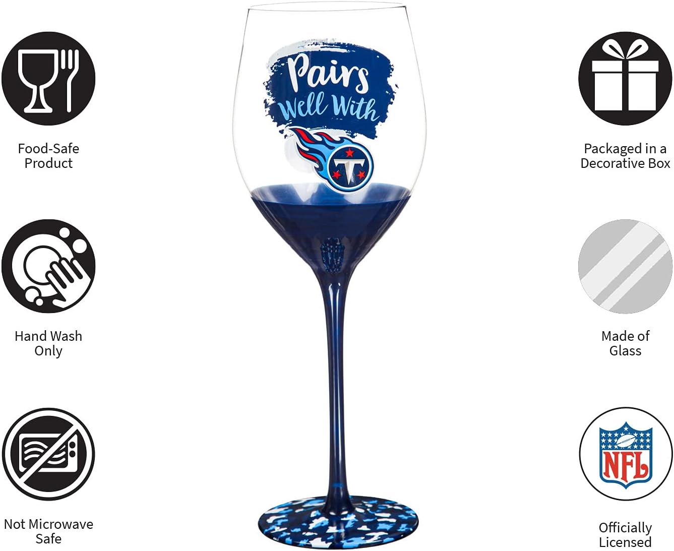 Team Sports America Tennessee Titans, 17oz Boxed Stemware