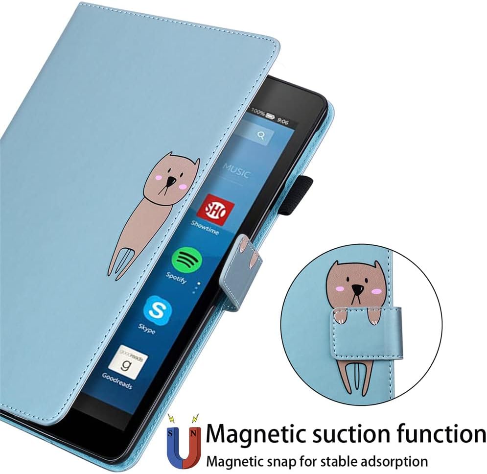 for Amazon Fire HD 8 Tablet (Compatible with 7th and 8th Generation Tablets, 2017-2018) Flip Solid Color Cartoon Animals Protection Case 8.0 inch Fire HD 8- D