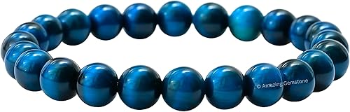 Miniatura 259 de Amazing Gemstone Pulsera de cristal para mujeres y hombres, pulsera de cristal curativo de protección, pulsera elástica con cuentas de piedras