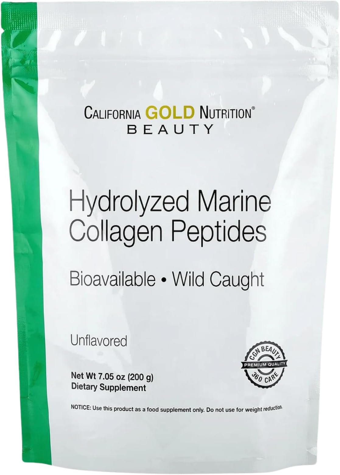 California Gold Nutrition Collagen Peptides Powder with Hyaluronic Acid, Support for Healthy Hair, Skin, Nails, Joints and Bones, Non-GMO, Gluten and Dairy Free, Unflavored, 7.05 oz (200 g)