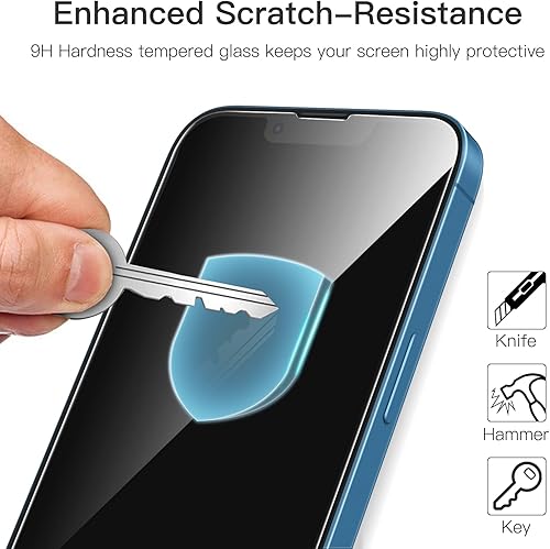 Miniatura 4 de JETech Protector de pantalla de cobertura completa para iPhone 16e 2025, iPhone 13/13 Pro de 6.1 pulgadas, película de vidrio templado 9H,