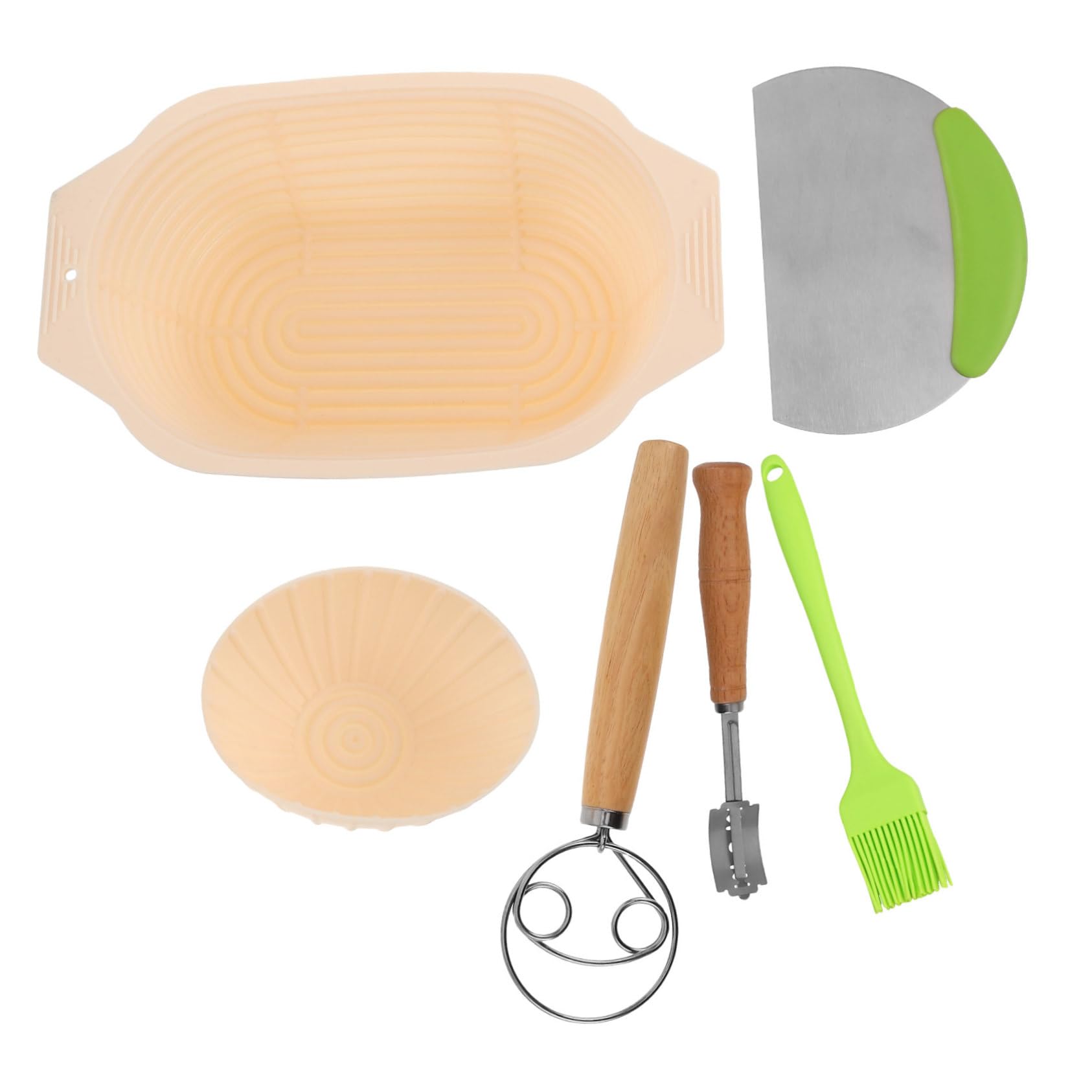 Cesta Banneton Redonda de Silicona, 1 Juego Plegable | Gran Capacidad, Acero Inoxidable y Accesorios Incluidos para Fermentar y Hornear en Casa