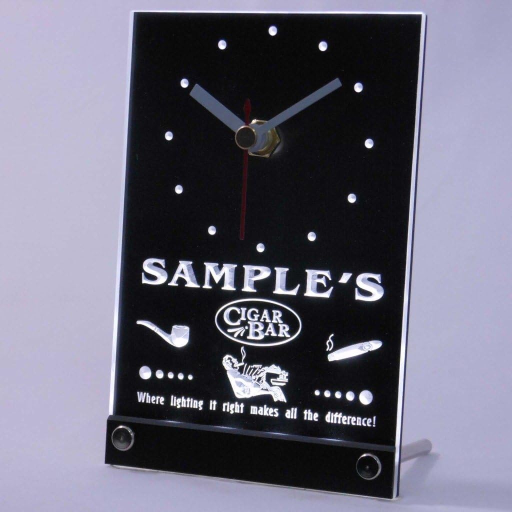 ADVPRO tncqz-tm Personalized Custom Cigar Pipe Bar Lounge Neon Led Table Clock