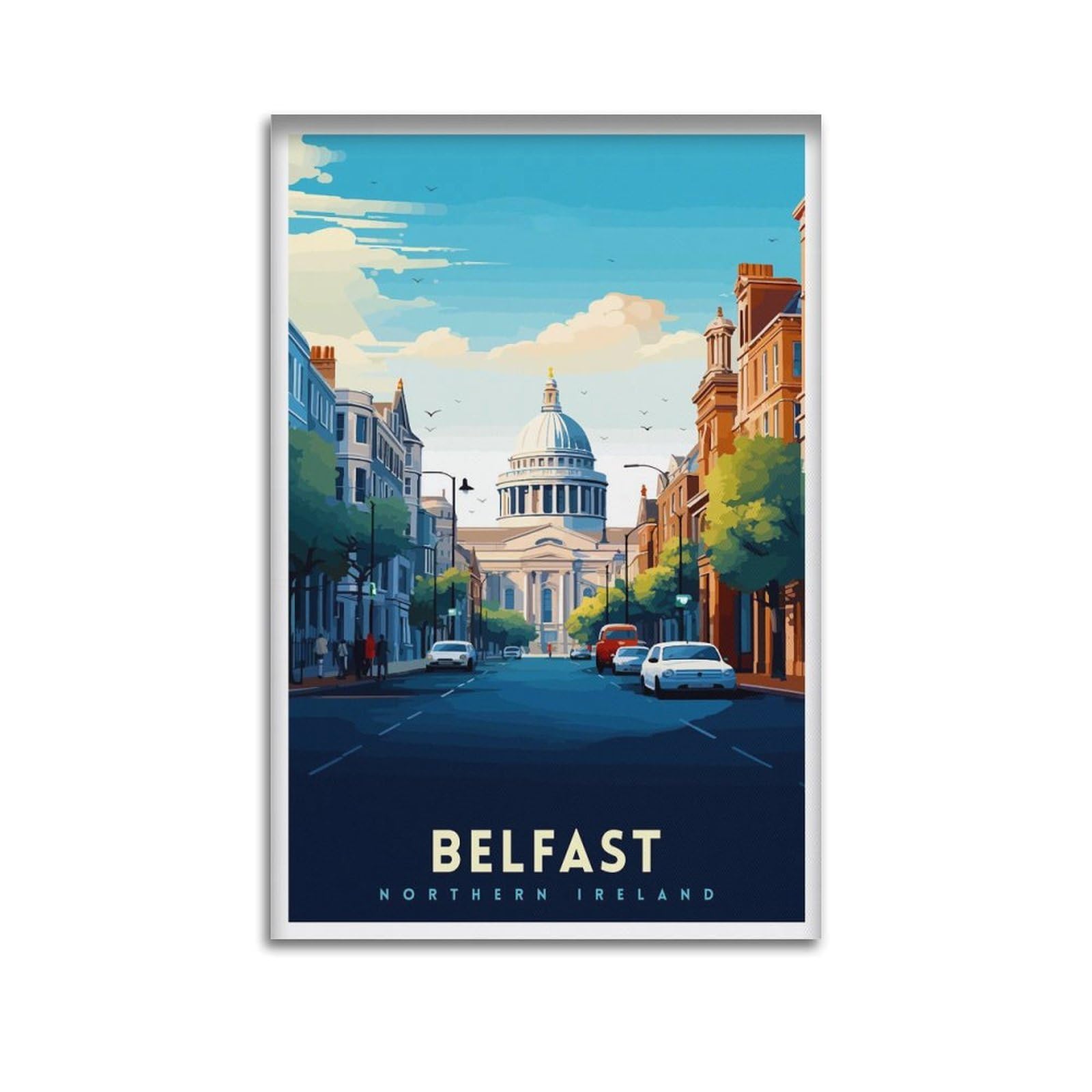 xiaoxiaoshen Belfast Northern Ireland Travel Cityscape Gif_4 Canvas Poster Wall Art Prints Room Aesthetic Murals Bedroom And Living Decorations 20x30inch(50x75cm)