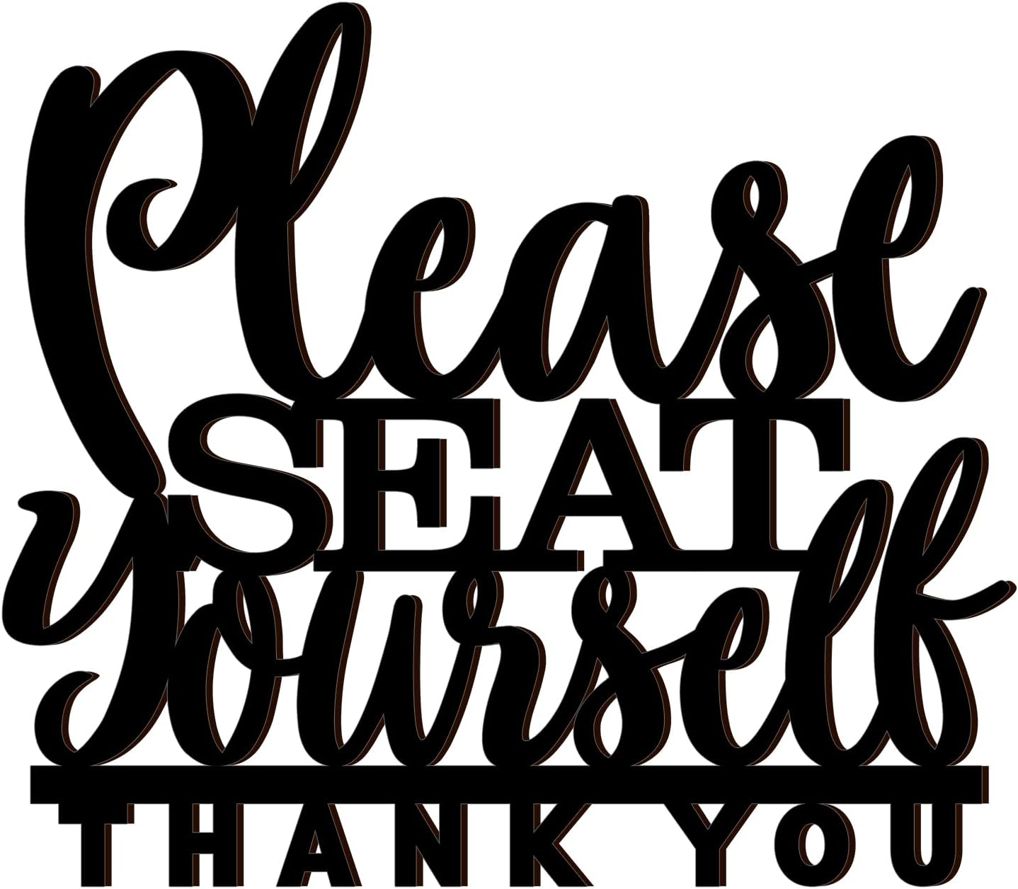 Funny Bathroom Wall Sign Decor Black Please Seat Yourself