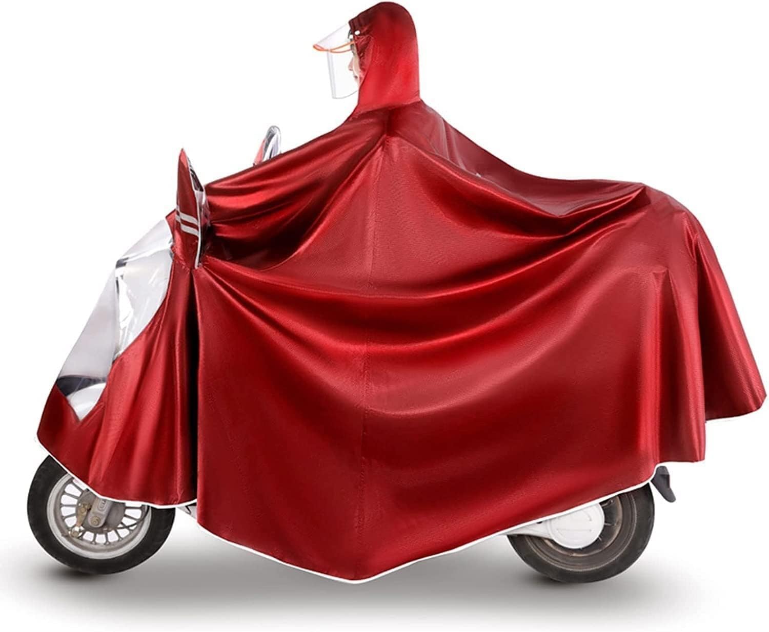 Poncho de Lluvia Unisex con Capucha Tela figurada y PVC