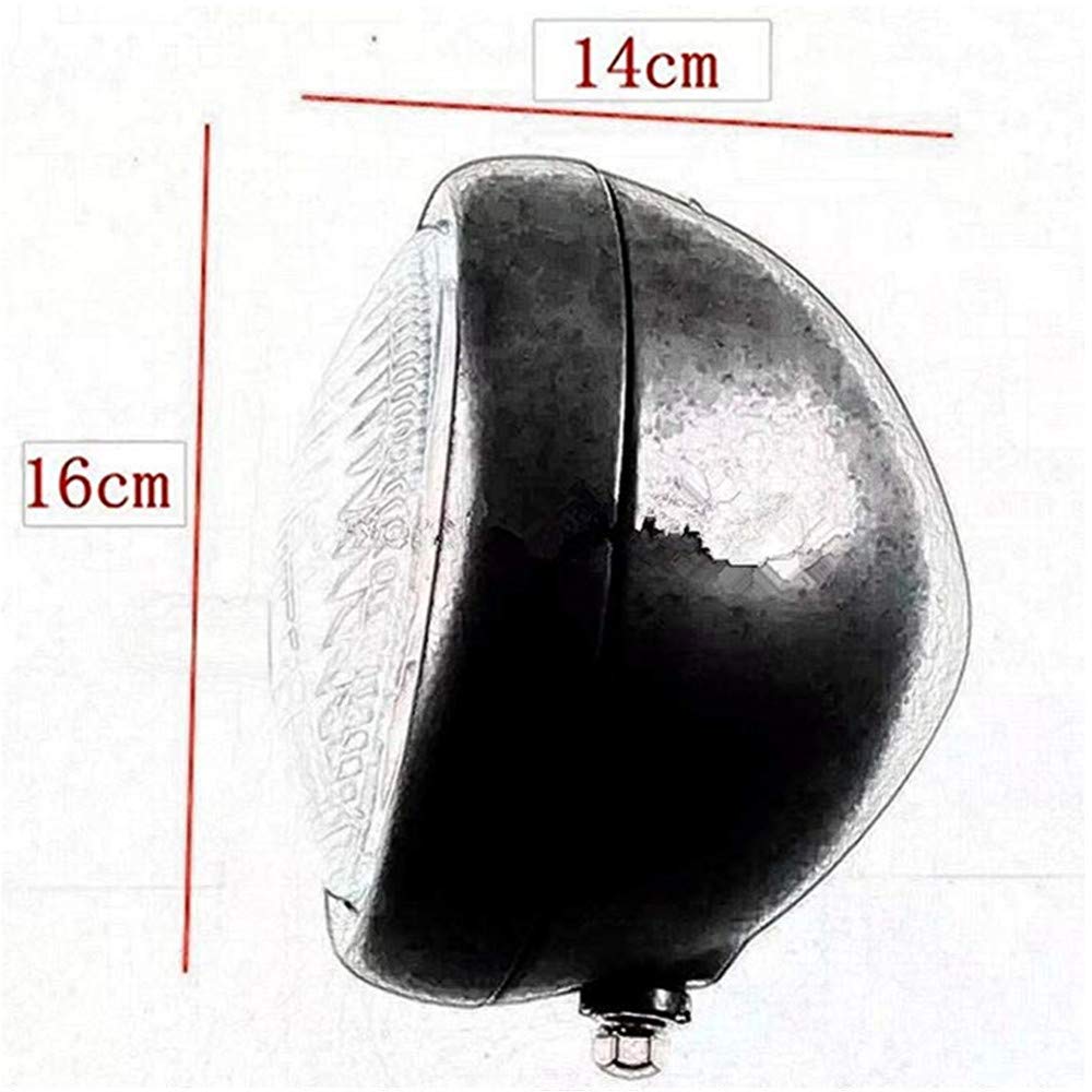 Motorcycle Side Mount Headlight Lamp For Honda Shadow ACE 1100 Kawasaki Vulcan 900 Yamaha Suzuki Boulevard Chopper Cruiser (Chrome)