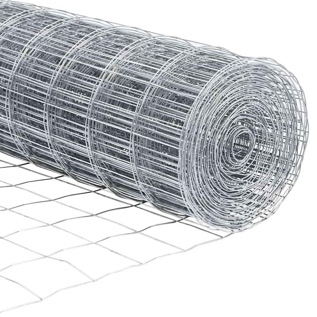 Srebrne ogrodzenie euro, 1,4 x 10 m, cynkowane ogniowo, wytrzymałe metalowe ogrodzenie do ogrodu, na taras, odporne na warunki atmosferyczne, trwałe, łatwe w pielęgnacji, ochrona przed wzrokiem