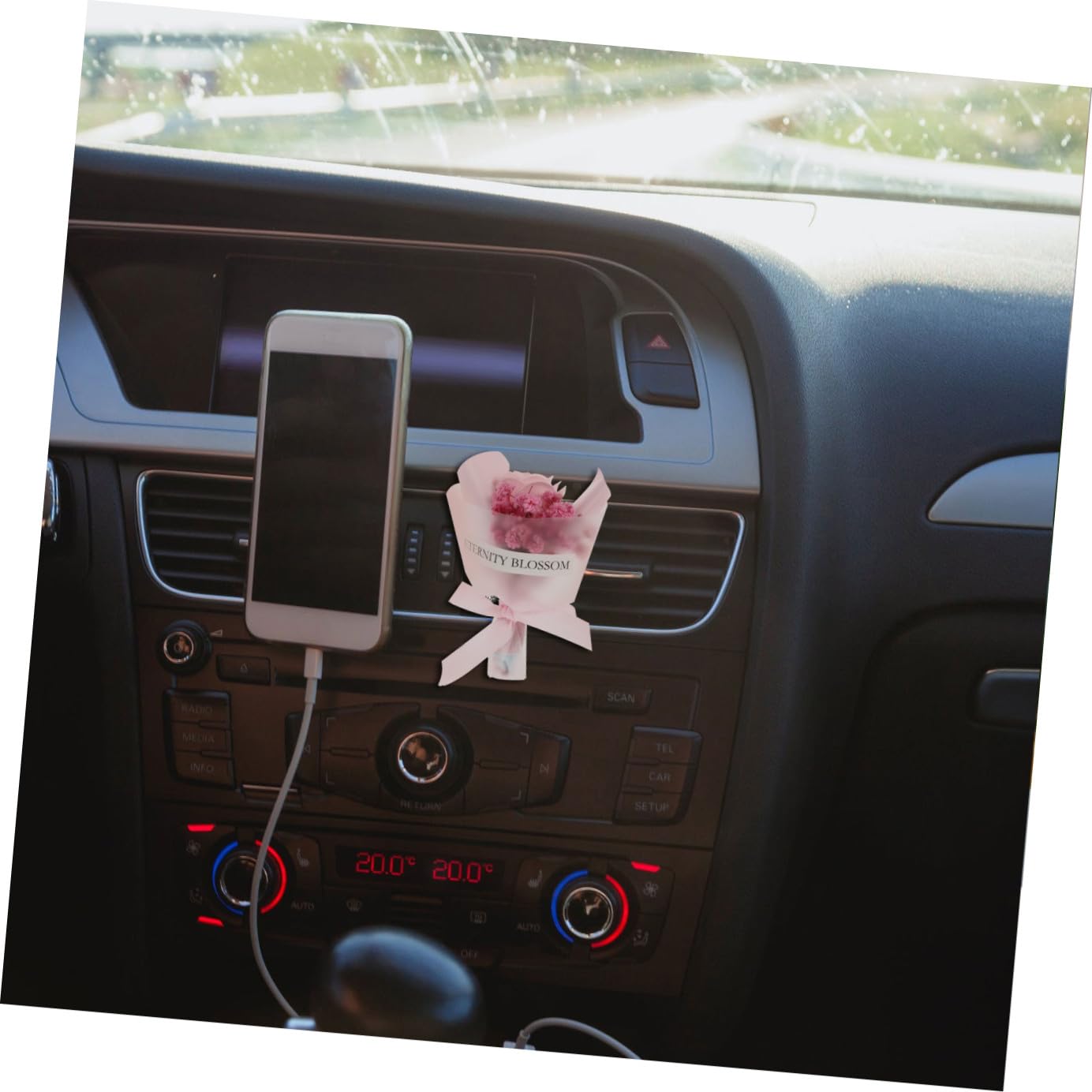 Gatuida 4pezzi Fiori Secchi Profumati Per Auto Clip Decorativa Per Bocchetta Aria Accessori Interni Stile Fresco Per Donne e Ambienti Vari