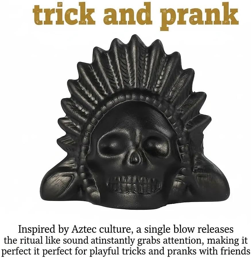 Aztec Death Whistle "EL HEFE" – Terracotta Clay – Loudest 125dB Scream Whistle – Realistic Human Screaming Sound – Authentic Handcrafted Tribal Design – Horror Sound Maker for Pranks & Halloween - Image 2