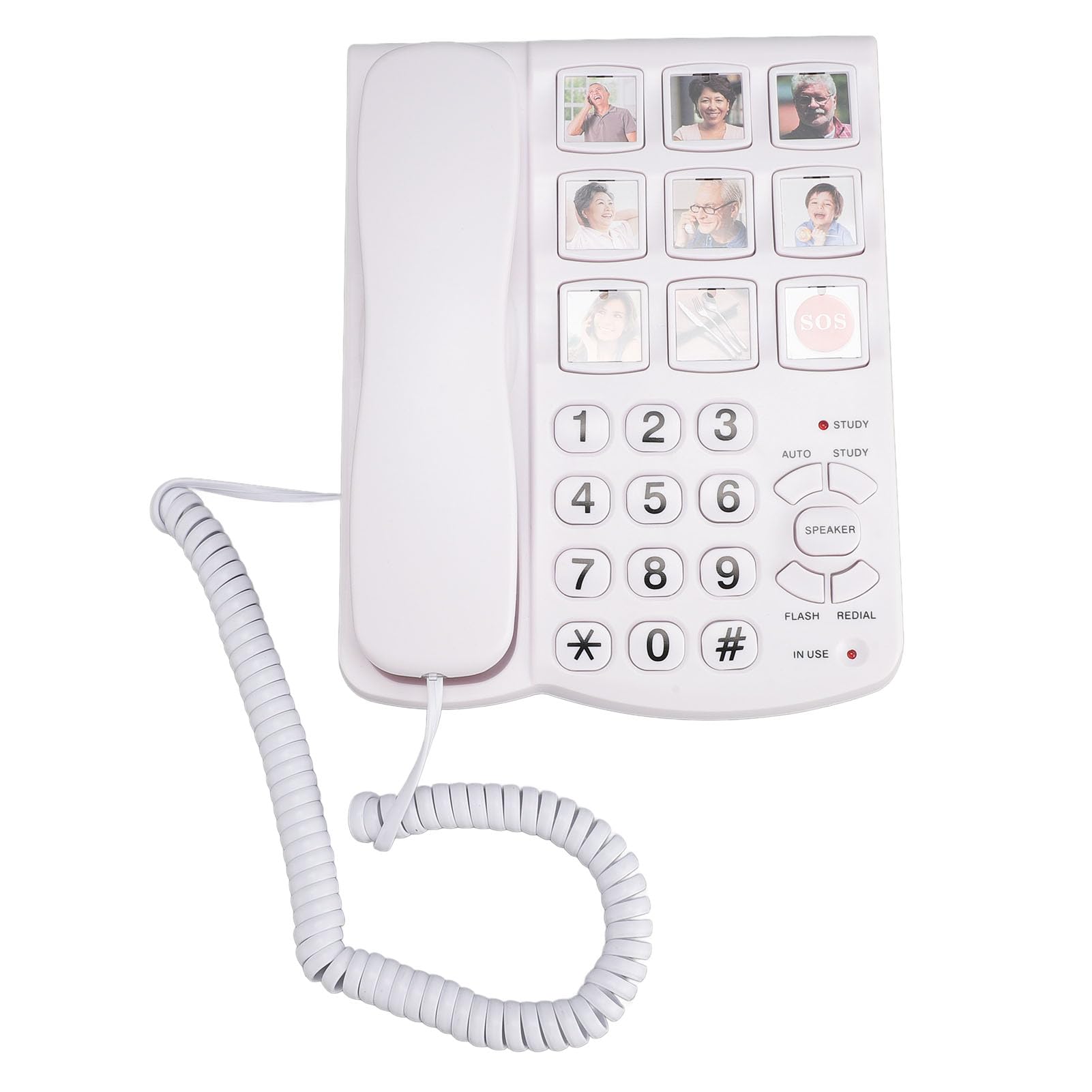 Yctze Big Button Telefono per Anziani con Composizione SOS, Pulsanti di Immagine, Volume e Funzione Senza Mani - Ideale per Ipovedenti