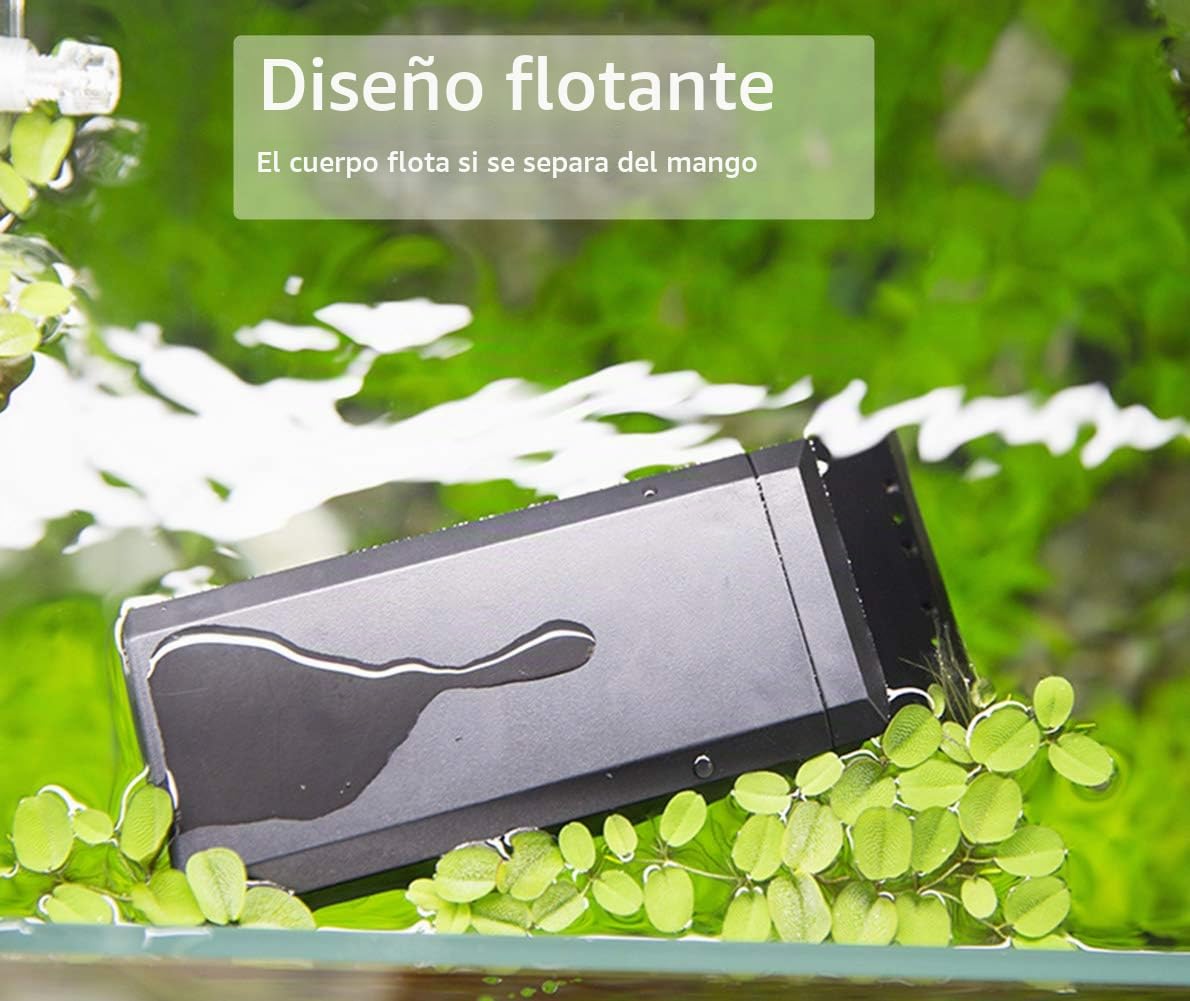 hygger Limpiador para Acuarios, Limpiador de Vidrio Magnético con Raspador Reemplazable Limpiar Cepillo Flotante para Acuario Pecera y Algas Accesorios Limpiadores (S - 94 X 46×25mm)