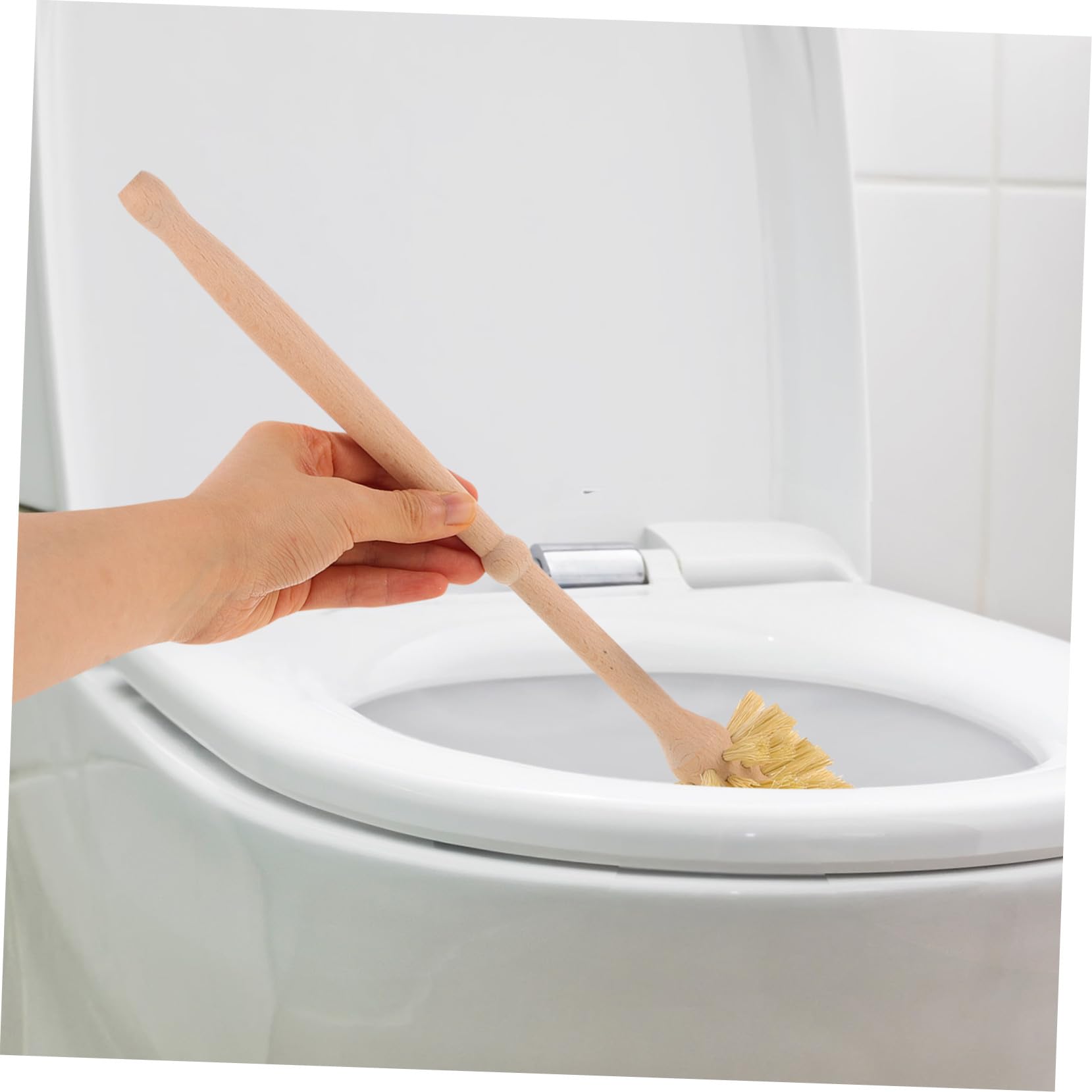 Escobilla de Baño con Soporte de y Mango Ergonómico Cepillo para Limpieza de Inodoros Accesorios Baño para Hoteles y Oficinas