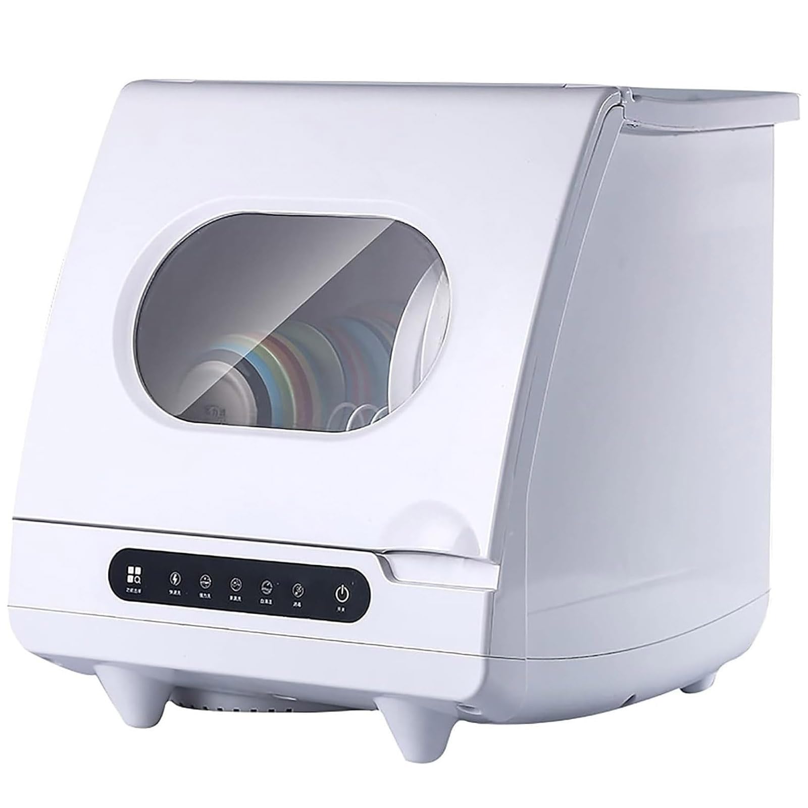 Lavavajillas Automático, Lavavajillas De Sobremesa De 1200 W, Pantalla Táctil, 5 Programas De Limpieza, Fácil De Instalar, Encimera De Acero Inoxidable, Adecuado para Uso Doméstico Y Hotelero