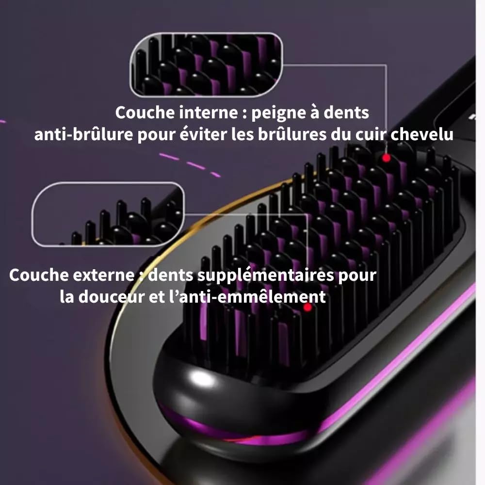 Styleva - La PREMIERE brosse coiffanteintelligente pour cheveux courts brosse chauffante, sèche-cheveux, 3 réglages de température, écran LED