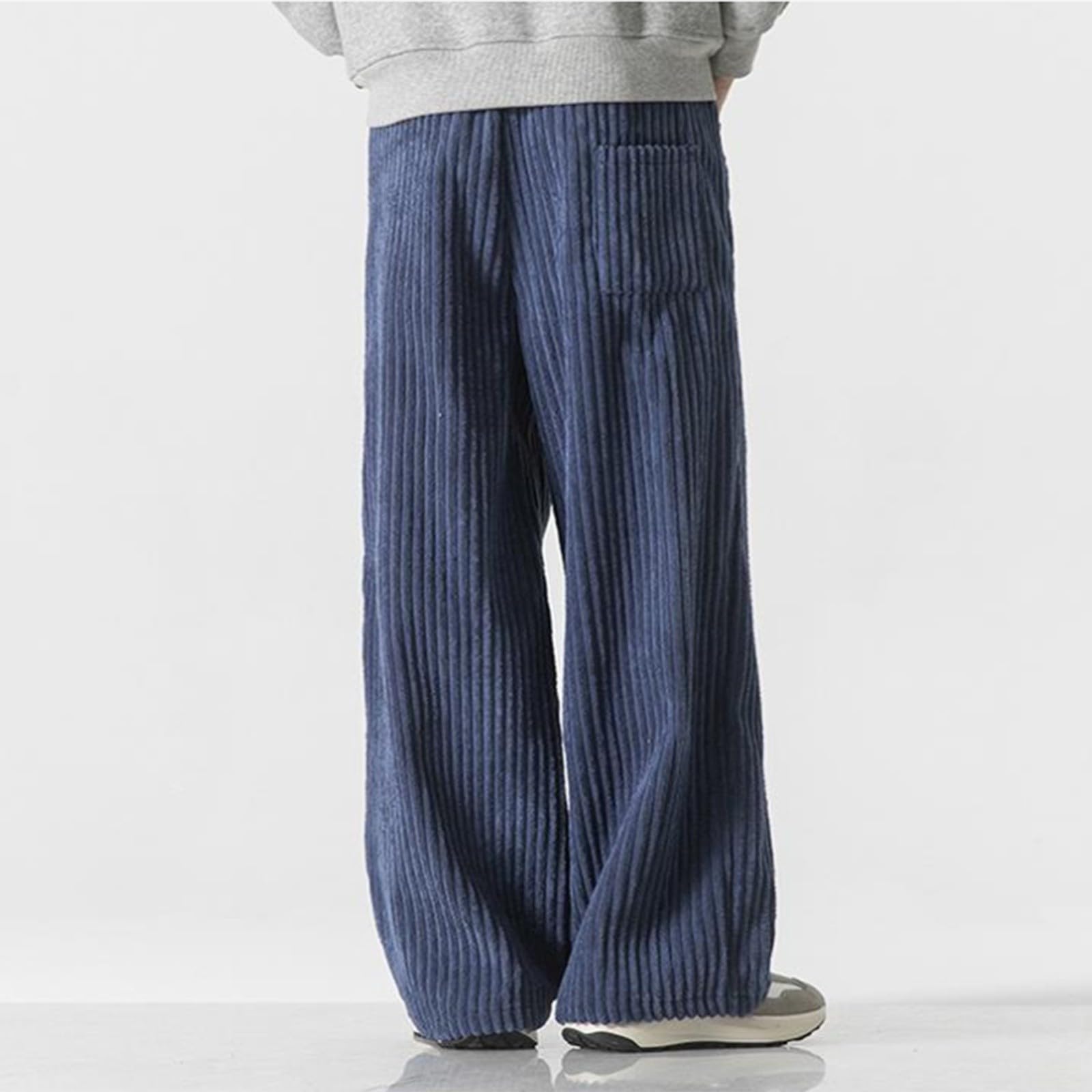 Pantalones largos de pana para hombre, pantalones largos para el tiempo libre, pantalones de chándal holgados, cómodos pantalones de chándal de pierna ancha, pantalones rectos elegantes, ropa de calle