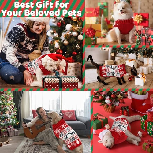 Image of Christmas Dog Sweaters for Small Medium Large Dogs and Cats,Pet Soft Warm Holiday Outfit Girl & Boy,Pup Winter Clothes Turtleneck Double Knitting Collar for Outdoors Playing(Green,XXL)