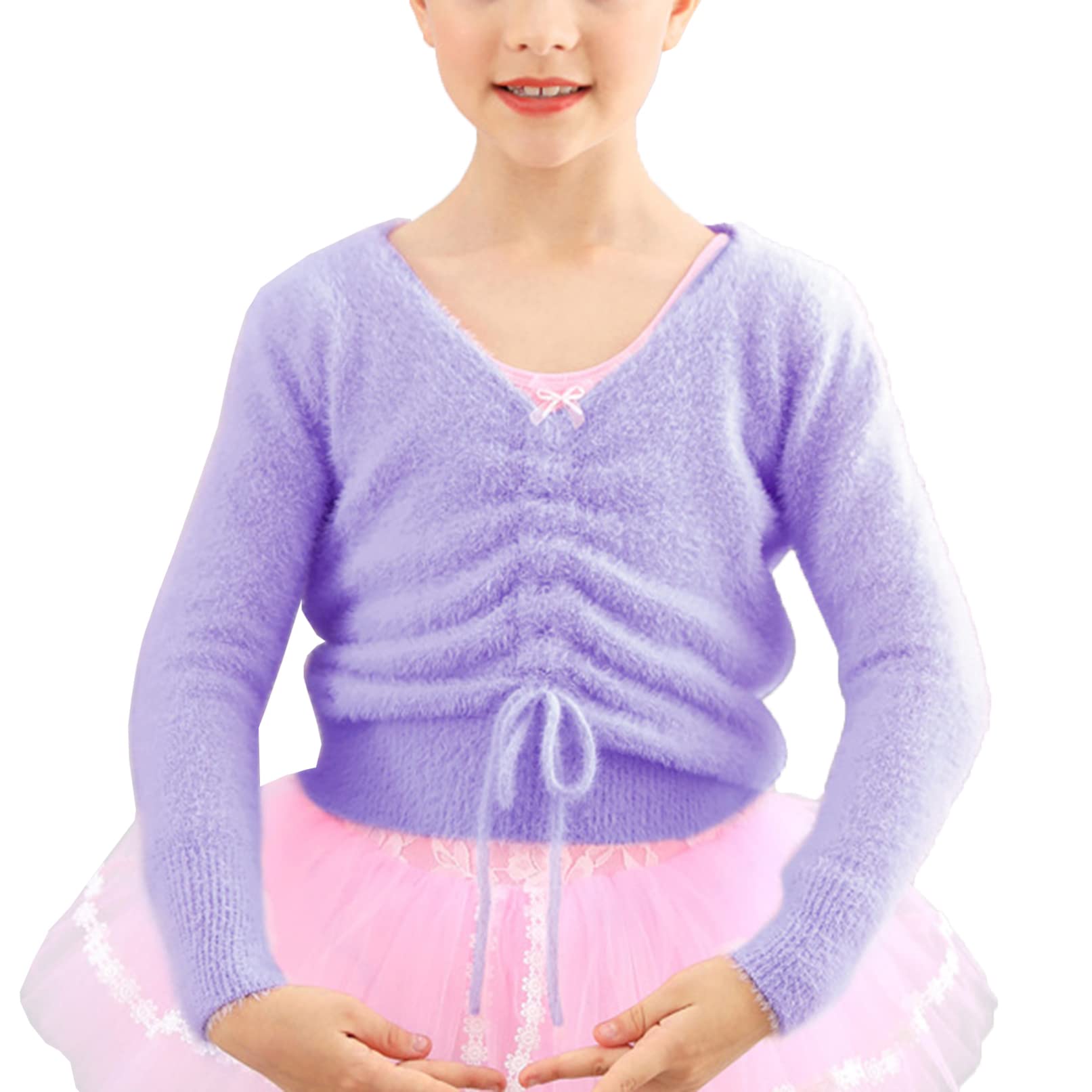 Maglioncino Crop Top Per Bambina Danza Classica - Cotone Morbido, Maniche Lunghe, Scaldacuore Per Balletto - Foto 12