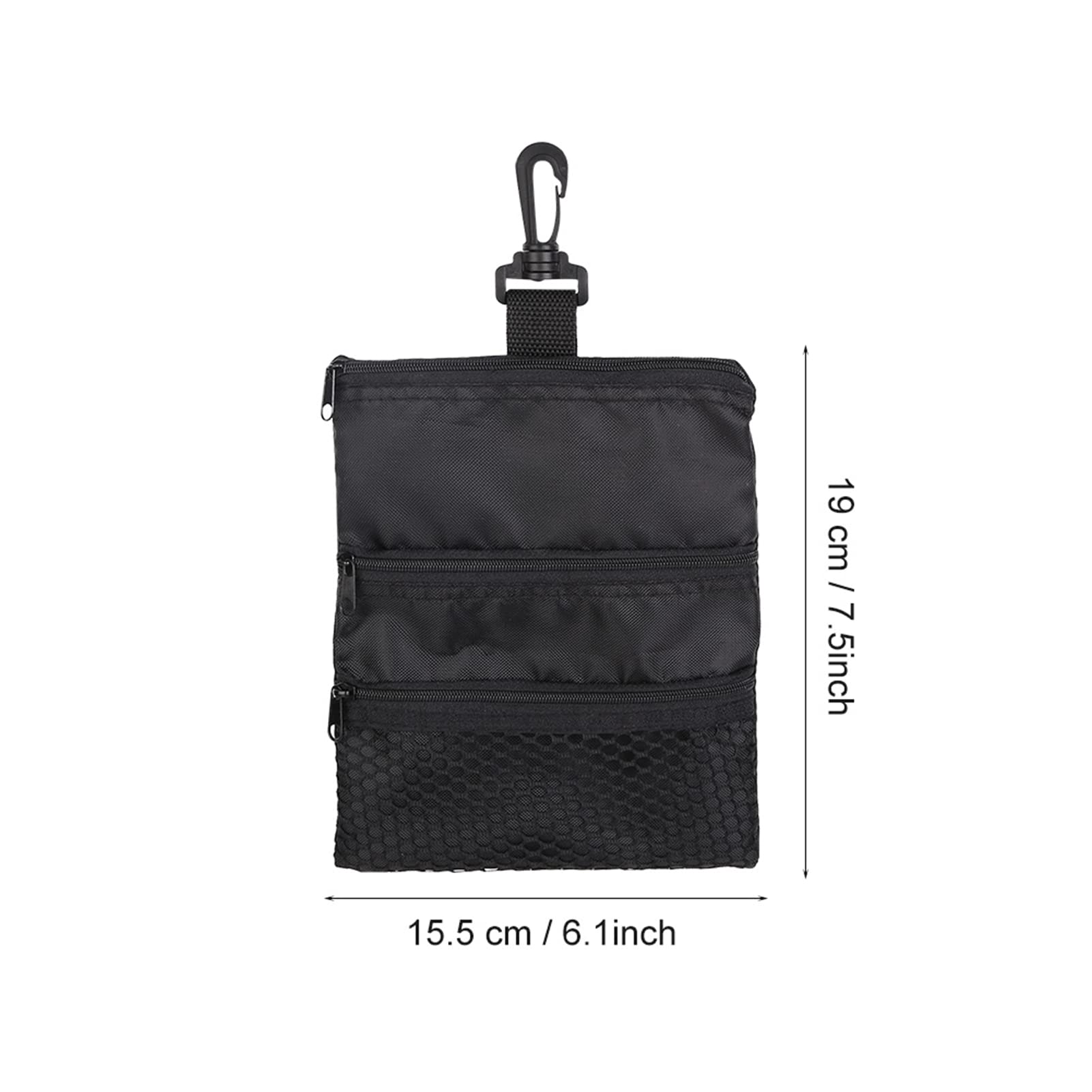 Borsa per Palline da Golf, Sacca da Multitasca Portatile Oxford Solida, Elegante Borsa Portaoggetti per Accessori da con Cerniera Nera con Design a Gancio Piccolo, per Sport